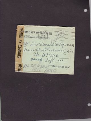 Canada - 1945 " Prisoner Of War Post " For Canadian Pow 