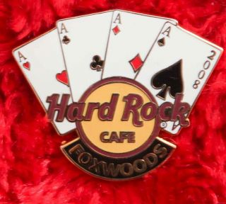 Hard Rock Cafe Pin Foxwoods 4 Aces Playing Card Poker Hat Lapel Logo
