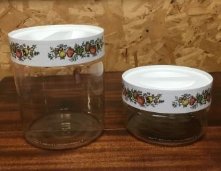 Two Pyrex Corning Spice Of Life Stack N See Canisters