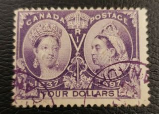 Canada Scott 64 Queen Victoria $4 Jubilee Issue Scv $1000