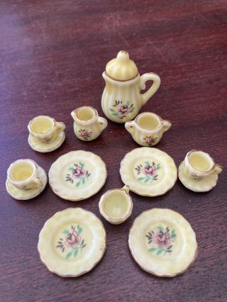 Vintage Doll’s House Miniature Tea Set Floral