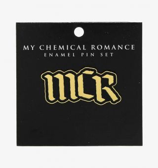 My Chemical Romance Gold Mcr Logo Enamel Pin Black Parade Merch Tour