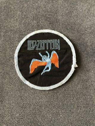 Vintage Led Zeppelin Swan Song Patch Blue Border Rock & Hard Rock