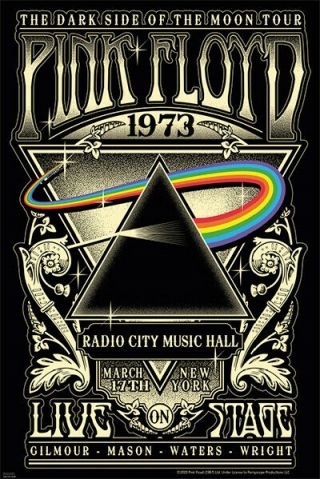 Pink Floyd Radio City Music Hall 1973 24x36 Poster Classic Rock Music Icon Nyc