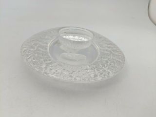 Orrefors Sweden Glass Candle Holder Discus Round 5.  5 " Sh Ga2071