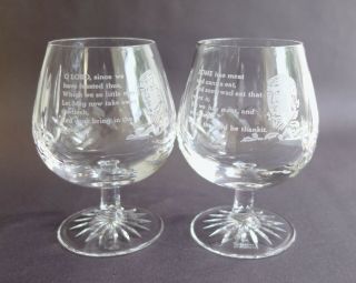 Two Edinburgh Crystal Robert Burns Brandy Glasses