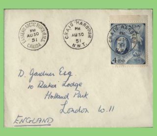 Canada 1951 Eastern Arctic Patrol Rms Canada Signed Cover,  Craig Harbour Nwt