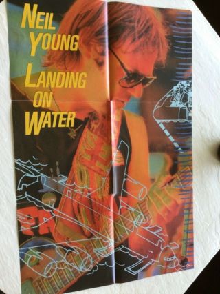 Neil Young.  1986 “landing On Water” 1986 Promo Poster 23”x35”