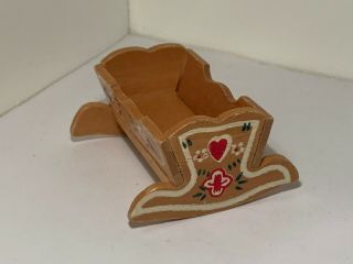 Vintage Dollhouse Miniatures Wooden Rocking Cradle 62