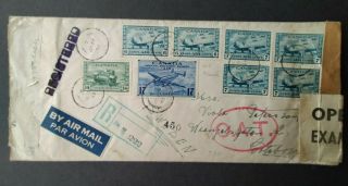 Wwii Cover From Canada To Sweden Censored In Usa & Bermuda