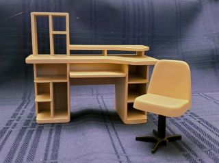 Dollhouse Miniature 1:12 Computer Desk With Chair