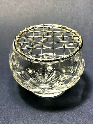 Estate Royal Doulton Hand Cut Fine Crystal Miniature Flower Frog Bowl England
