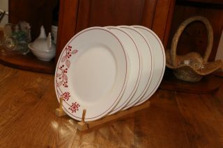 Set Of 4 Rare Discontinued Corelle Berries And Leaves 10 3/4 " Dinner Plates Euc