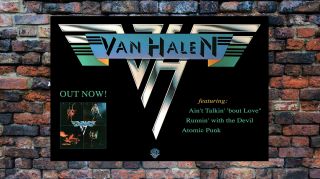 Van Halen Debut 1978 Logo Poster Promo " Atomic Punk " Display W/your Vinyl