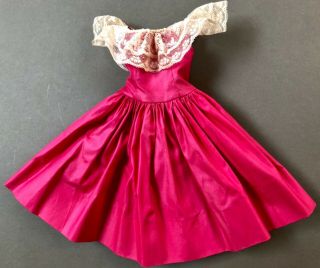 Rare 1958 20 " Madame Alexander Cissy Dress Tagged Fuchsia Polished Cotton Xcma1