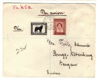 Newfoundland 1933 Registered Airmail Cover To Switzerland Via Usa (04)