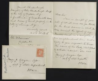 Hudson Quebec 1891 Letter A Whitlock To Henry Morgan,  1891 Re: Colonel Mathison