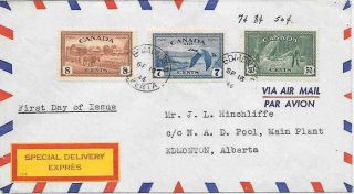 Canada 268,  272,  C7 First Day Cover,  Fdc 1946 Special Delivery Express
