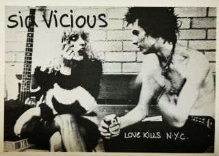 Sex Pistols Postcard Sid Vicious Love Kills N.  Y.  C.  Savage Postcards Vintage Orig