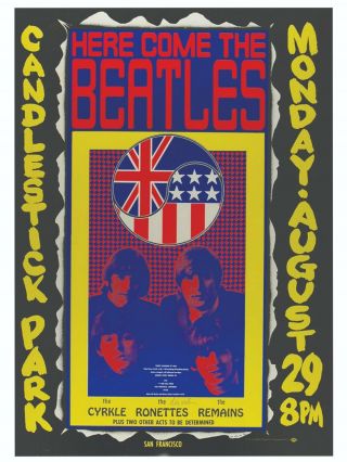 Beatles Concert In Candlestick Park 18x24 Poster