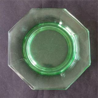 Vtg Set Of 3 Heisey Moongleam Green Elegant Depression Glass 6 " Octagon Plates