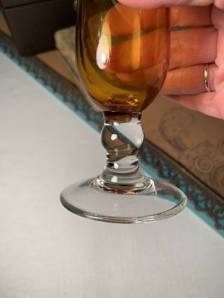 Vintage Hand Blown Art Glass Amber Bud Vase 8” Tall 3