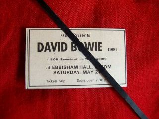 David Bowie 1972 Vintage Concert Advert Ebbisham Hall Epsom Ziggy Tour