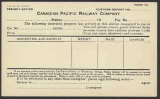 Canada CPR Sepia View Card,  CPR 79G 2c Scroll Mt Stephen Freight Advice 2