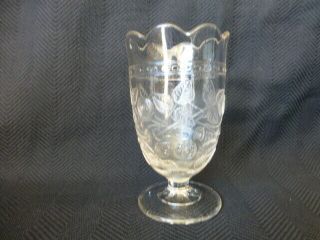 Antique Cabbage Rose Early American Pattern Glass Spoon Holder