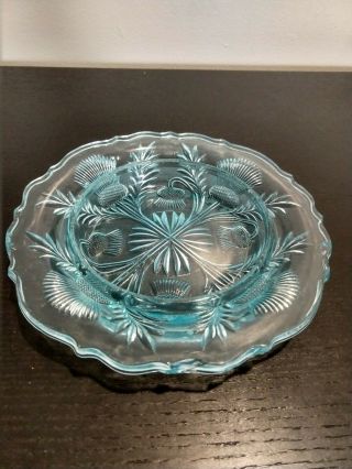 Butter Dish Plate Mosser Inverted Thistle Robin 