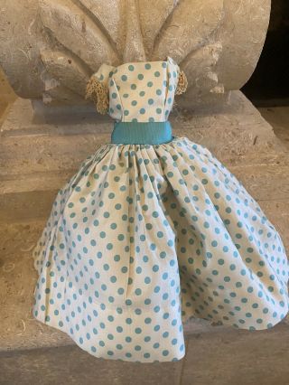 Madame Alexander Cissy Cotton Dress Turquoise Polka Dots.