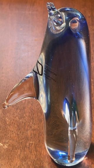 V.  Nason Murano Art Crystal Glass Penguin Figurine 5 5/8” 3