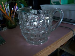 Fostoria American 3 Pint Footed 6 1/2 " Fat Ice Lip Pitcher