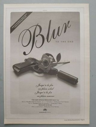 Blur To The End Trade Advert / Poster