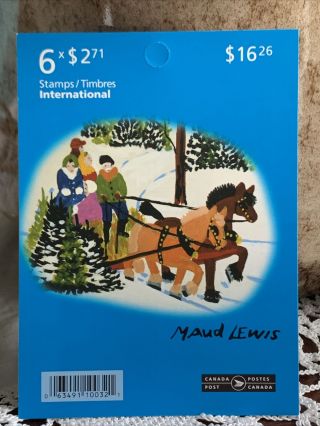 Canada 2020 Nov Mnh Stamp Full Booklet Christmas Maud Lewis International Rate