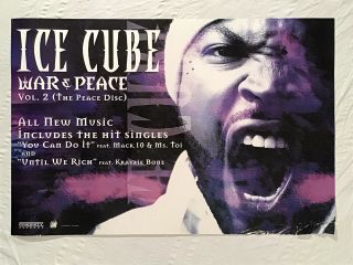 Ice Cube 2000 Promo Poster War And Peace Vol.  2 Priority Records Nwa Rap Hip Hop