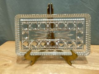 Vintage Federal Glass Windsor Button And Cane Tray