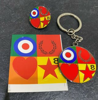 Paul Weller Stanley Road Gift Set Enamel Keyring,  Pin Badge & Sticker - The Jam