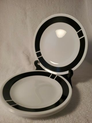 Set Of 4 Corelle - Urban Black - Dessert Plates 6.  5 "