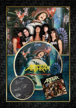 Anthrax - Spreading The Disease - Signed A4 Photo Print Memorabilia