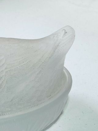 Vintage Frosted Duck on a Nest Covered Dish 3