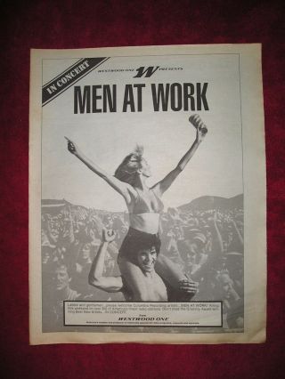 Men At Work - 1983 Us Full - Page Ad Westwood One Live 