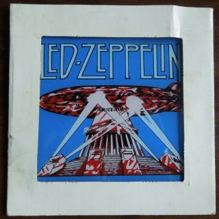 Rare Vintage 80s Led Zeppelin Framed Glass Carnival Prize