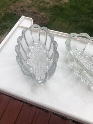 2 Princess House Crystal Buffet Silverware Caddy Holder Spoon Rests