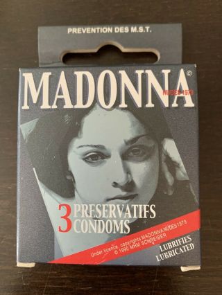 Madonna Nudes 1979 Condoms 3 Pack Box Rare Like A Virgin Material Girl