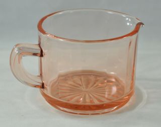 Vintage Depression Glass Pink Peach Creamer 3 "