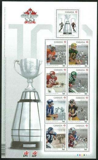 Canada Sc 2567 Cfl (canadian Football League) Grey Cup Souvenir - Sheet,  - Nh