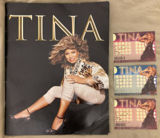 Tina Turner 50th Anniversary Tour Programme & 3 Ticket Stubs,  02 London 2009