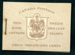 Weeda Canada Bk33a Vf War Issue Booklet,  Type I,  6c Rate,  English Covers Cv $67,