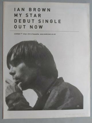 Ian Brown My Star Stone Roses Trade Advert / Poster